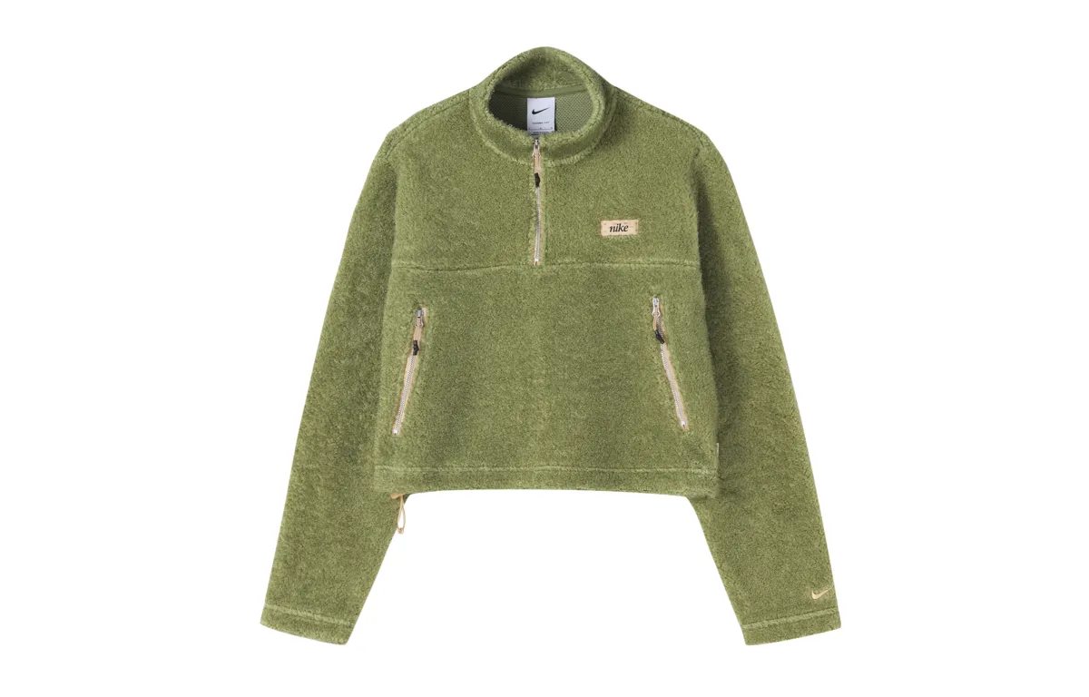 Nike Sweatshirts Women's Green Stand Collar Moderate Other
