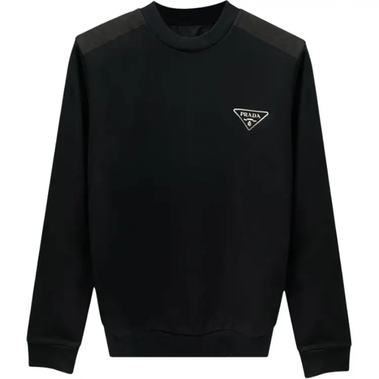 PRADA Sweatshirts Men's Black Crew Neck Moderate