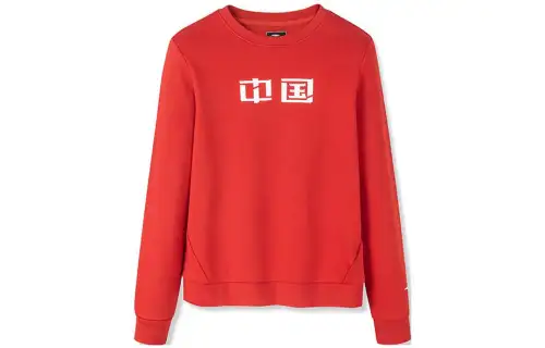 ANTA Variety Training Collection Sweatshirts Women's Red Crew Neck Thickened Regular