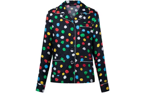 LOUIS VUITTON X Yayoi Kusama Painted Dots Pajama Shirt Black