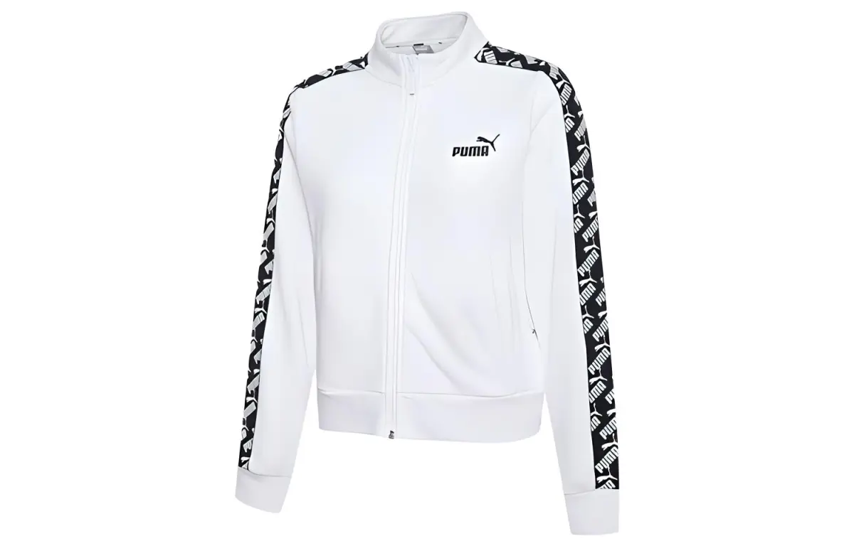 PUMA Jackets Women's White Stand Collar Moderate Other