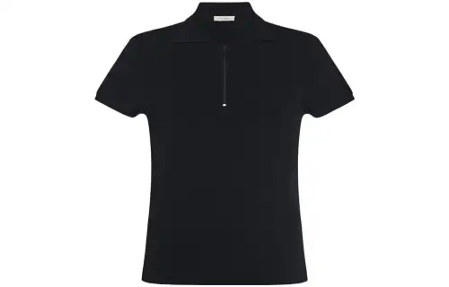 THE ROW Polo Shirts Women's Black Polo Collar Moderate Straight Fit