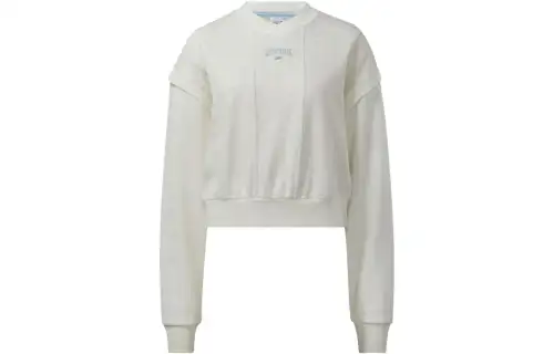 Reebok Sweatshirts Women's White Crew Neck Moderate Regular
