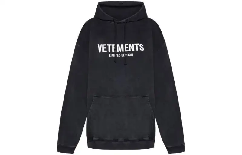 Vetements Logo Printed Drawstring Hoodie