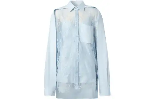 Burberry Shirts Women's Blue Lapel Moderate Shirt