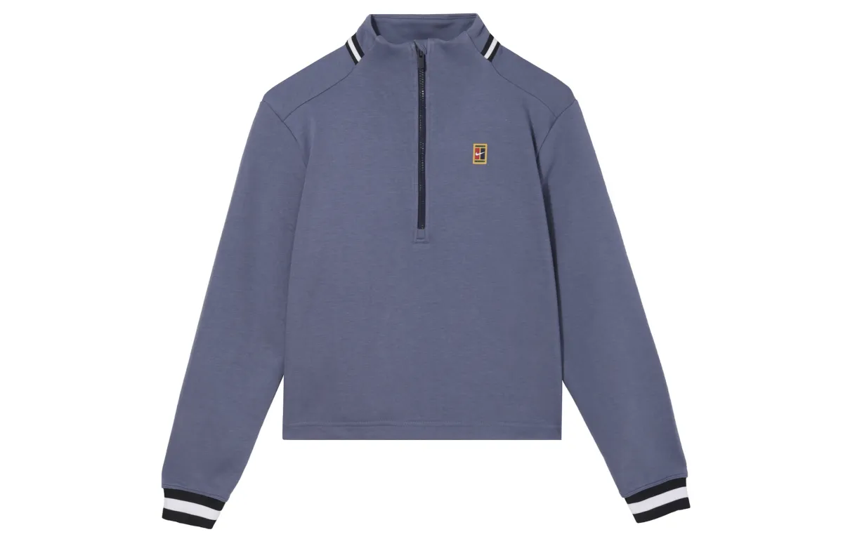 Nike Sweatshirts Women's Blue Stand Collar Moderate Straight Fit