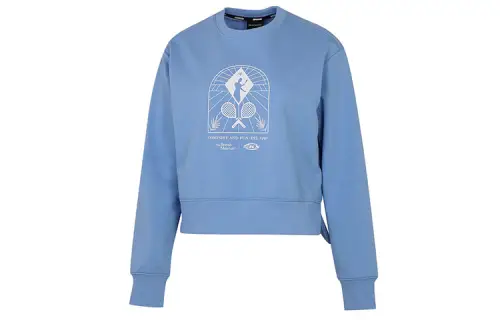 Skechers BRITISH MUSEUM Sweatshirts Women's 01T0 Ronaldo Blue Crew Neck Moderate Regular