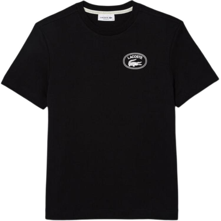 Женская футболка LACOSTE с принтом (черная)
