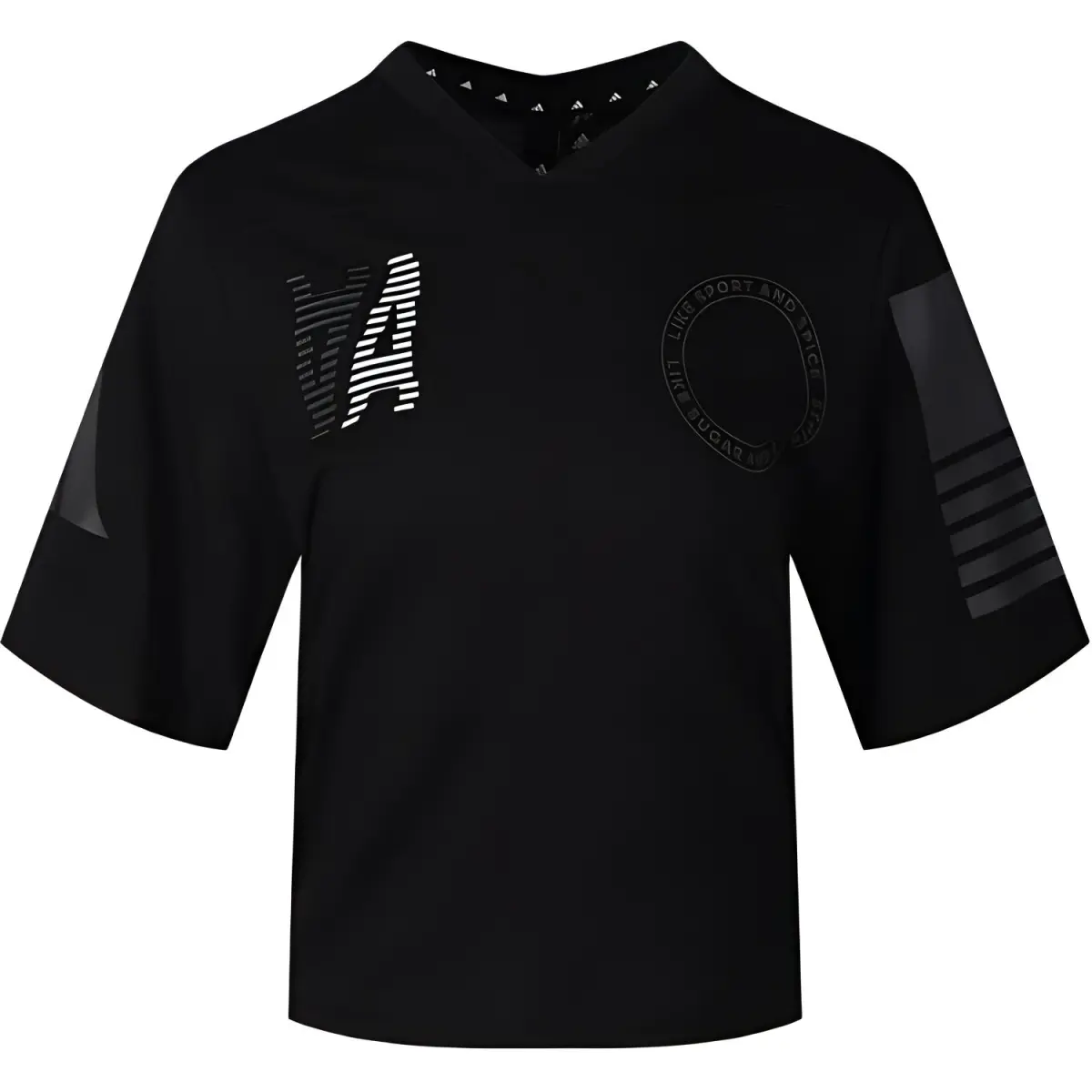 Adidas T-Shirts Women's Black V-neck Moderate Other