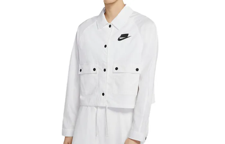 Nike Jackets Women's White Lapel Moderate