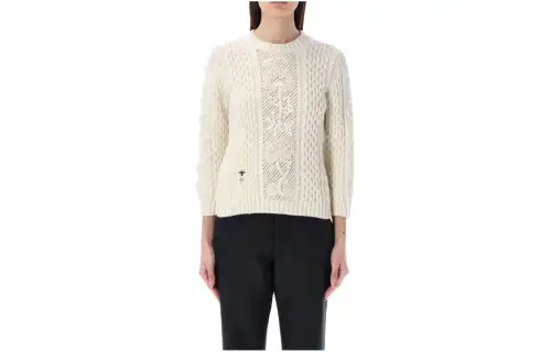 DIOR Knitwear Women's Beige Crew Neck Moderate Other