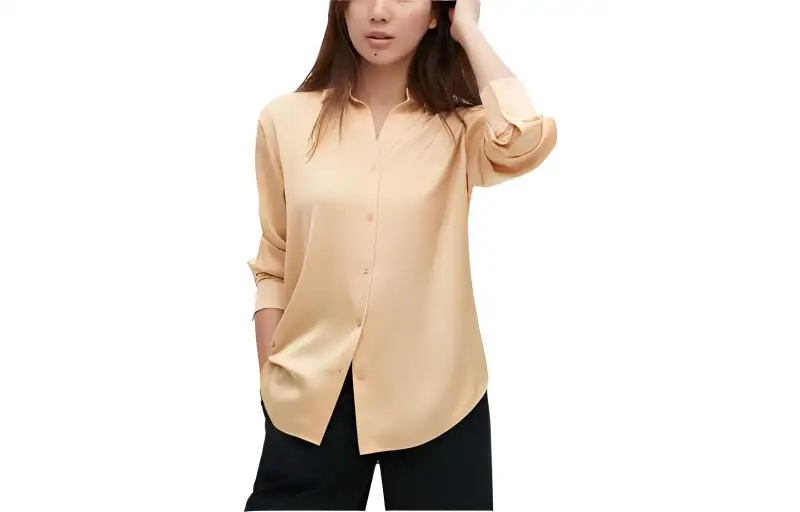 UNIQLO Shirts Women's Beige Half Open Collar Moderate Other