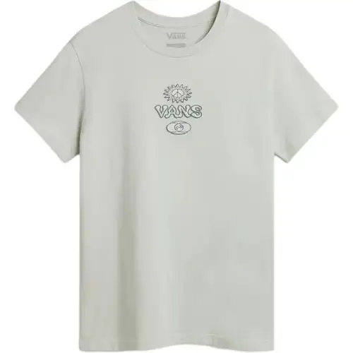 Vans T Shirts Women's Green Crew Neck Moderate Straight Fit