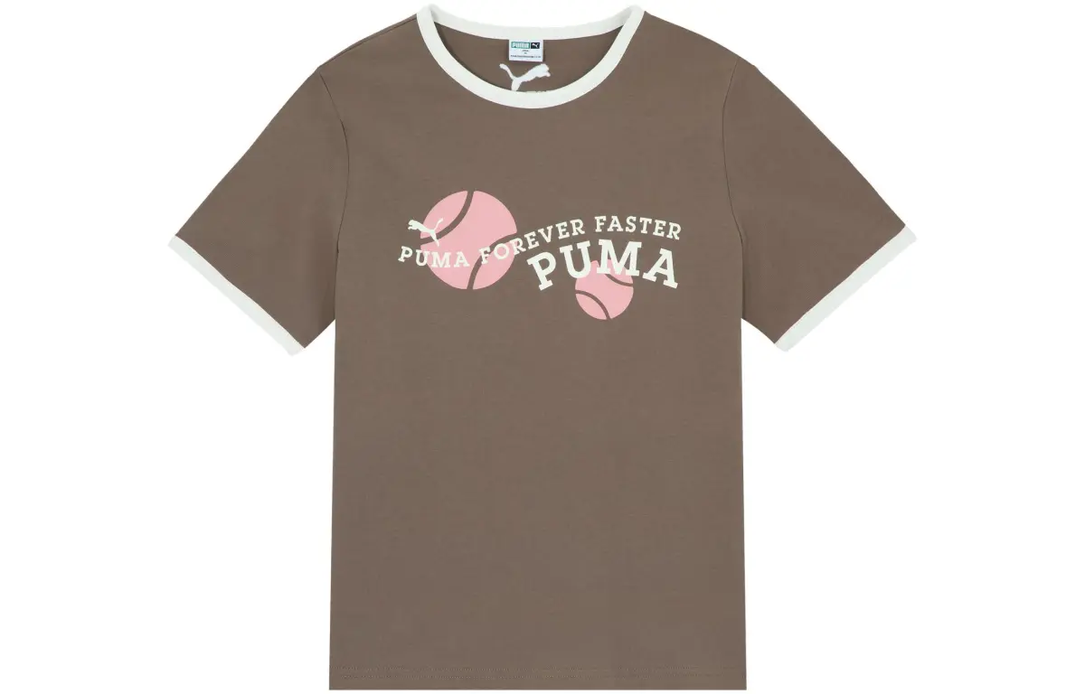 PUMA Set in Sleeve T Shirt Women's Taupe