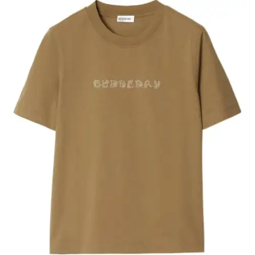 Burberry Logo Embroidered Crewneck T Shirt