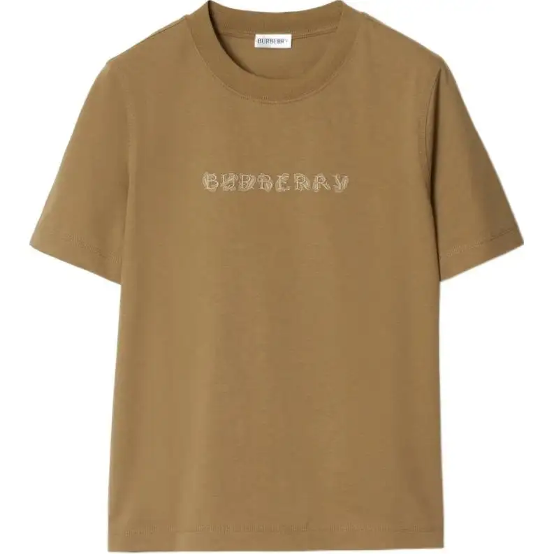 Burberry Logo Embroidered Crewneck T Shirt