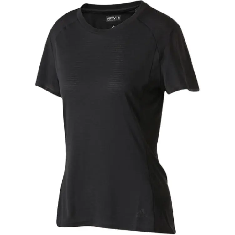 Adidas T-Shirts Women's Black Crew Neck Moderate