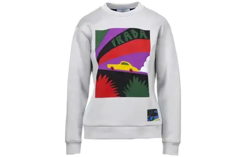 PRADA Sweatshirts Women's Gray Crew Neck Moderate Regular