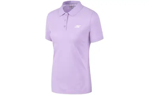 Skechers Sports Collection Polo Shirts Women's Light Snow Cyan/00EW Polo Collar Moderate Straight Fit