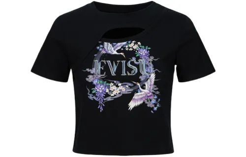 EVISU Short Sleeved T Shirts Women's Black