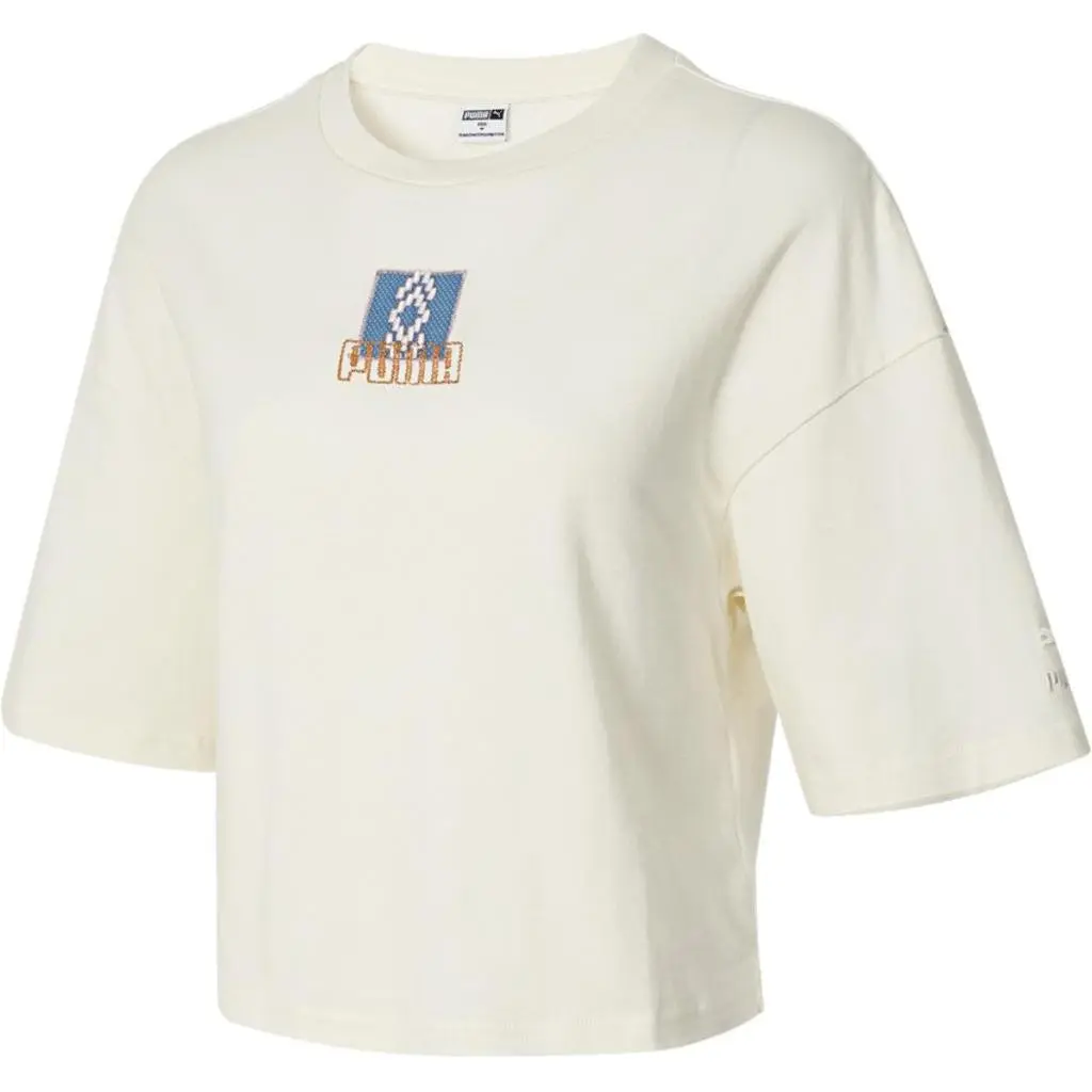 PUMA Drop Shoulder Sleeve T Shirt Women's White