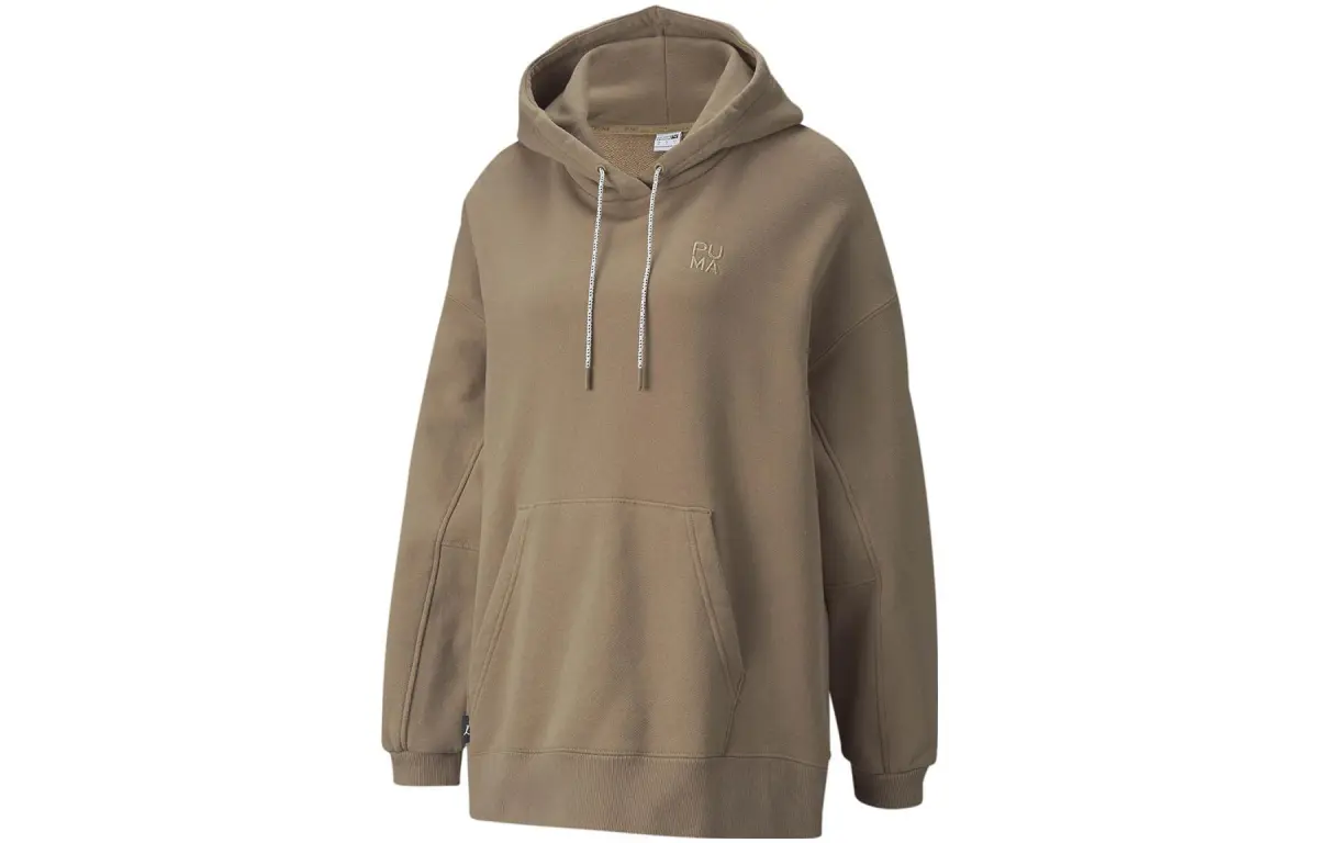 PUMA Sweatshirts Women's Brown Hooded Moderate Regular