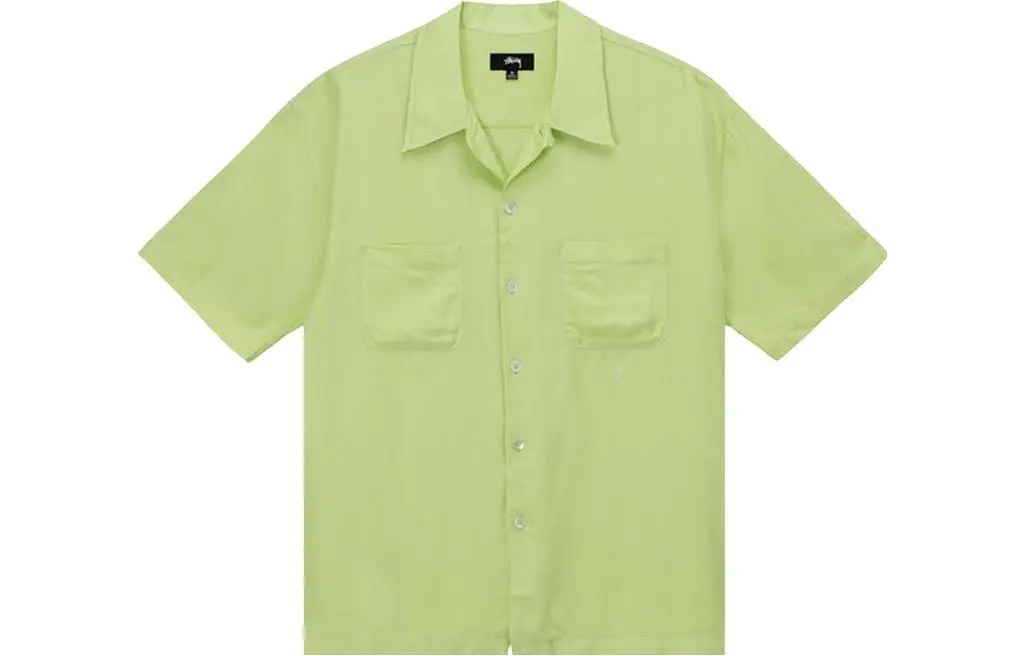 Stussy Contrast Pick Stitched Shirt 'Lime'