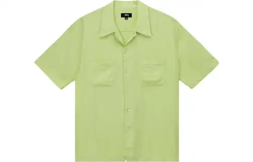 Stussy Contrast Pick Stitched Shirt 'Lime'