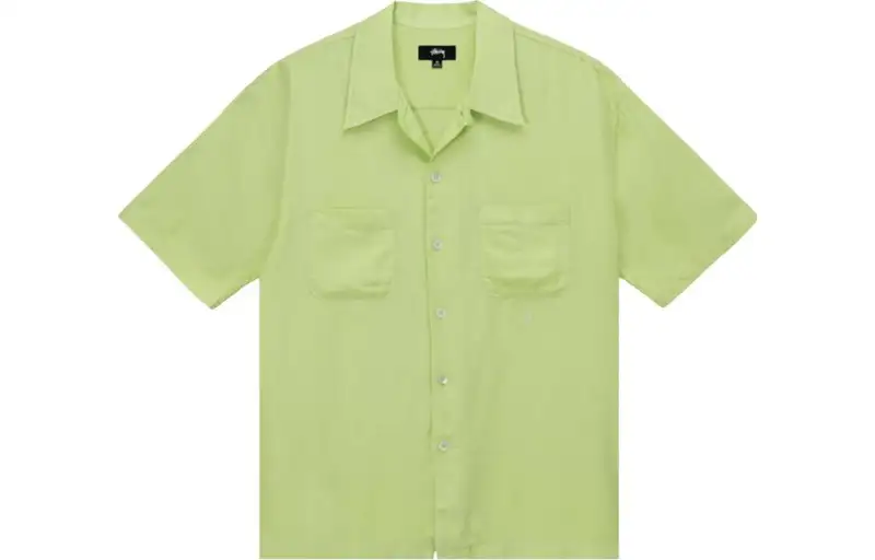 Stussy Contrast Pick Stitched Shirt 'Lime'
