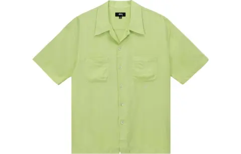 Stussy Contrast Pick Stitched Shirt 'Lime'