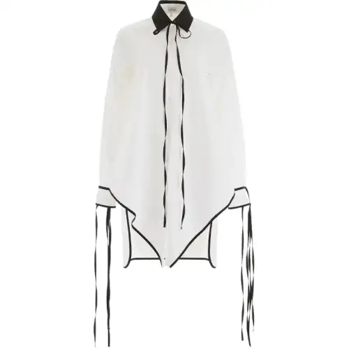 LOEWE Shirts Women's White Lapel Moderate Shirt