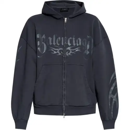 Balenciaga Logo Printed ZIp-Up Jacket