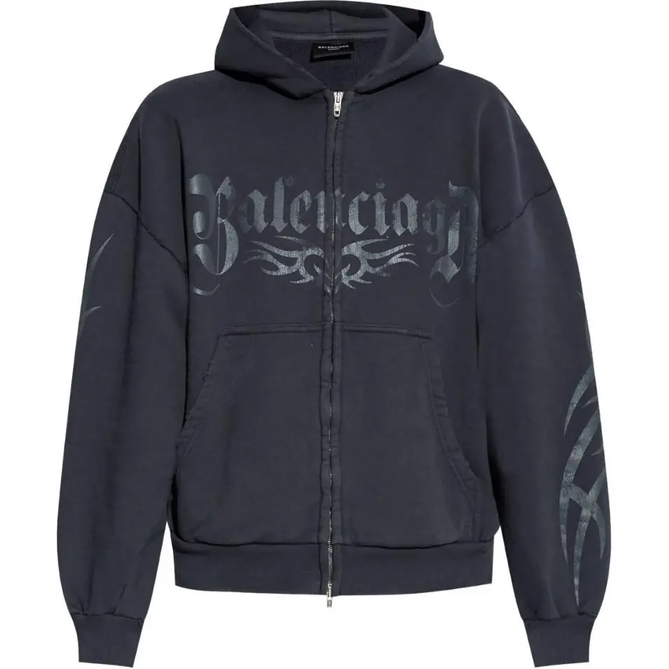 Balenciaga Logo Printed ZIp-Up Jacket