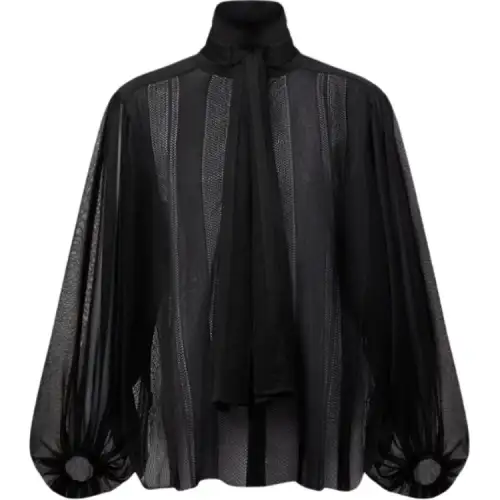 LOUIS VUITTON Sheer Stripe Knit Blouse