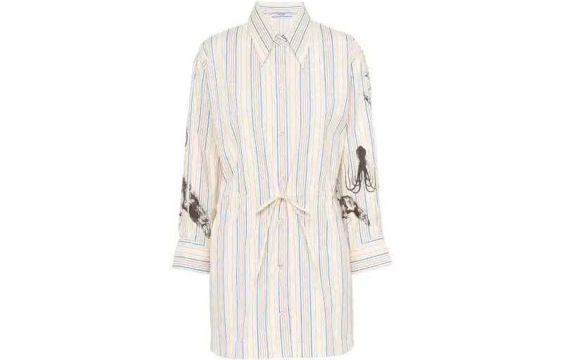 PRADA Shirts Women's Beige Lapel Moderate Shirt