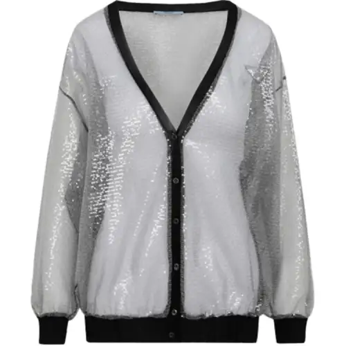PRADA Sequins Button Up Cardigan