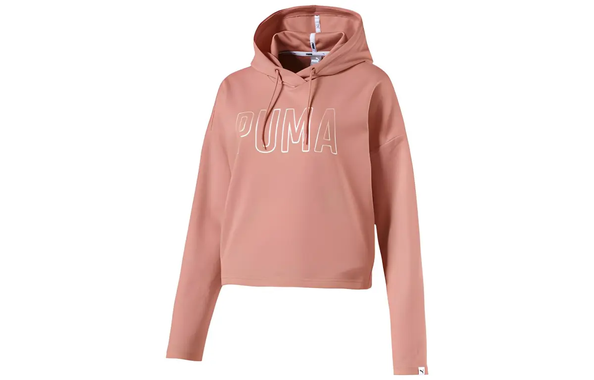 PUMA Sweatshirts Women's Pink Hooded Moderate Regular