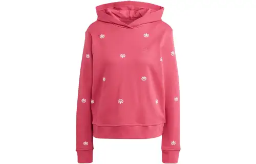 Adidas Originals Sweatshirts Women's Pink Hooded Moderate Regular