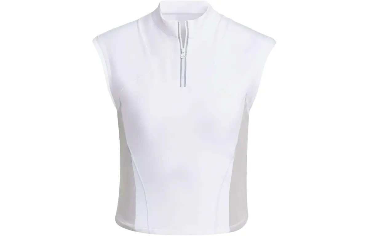 Adidas T-Shirts Women's White Stand Collar Moderate Other