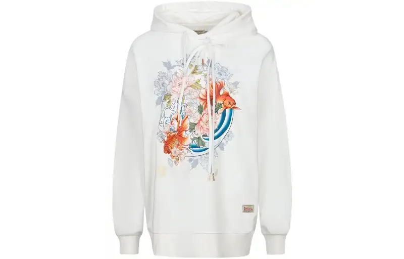 EVISU Sweatshirts Women's White Hooded Moderate Regular