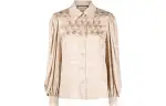 【ExclusivePrevious Season】geometric-jacquard silk blouse