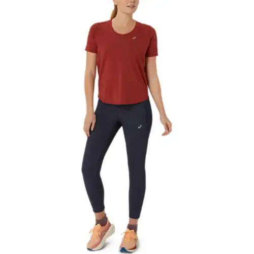 Asics ROADsleeved Regular T Shirt Women's Dark Red