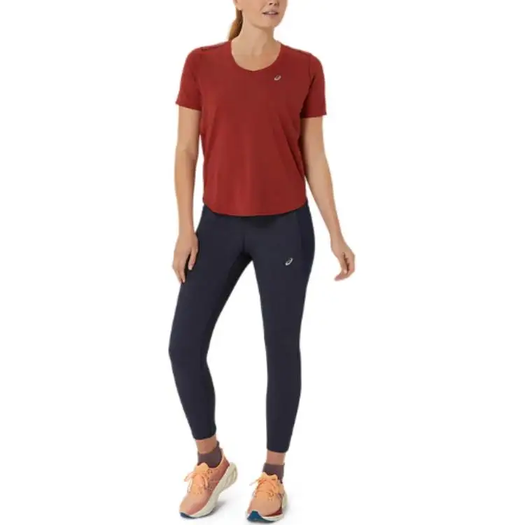 Asics ROADsleeved Regular T Shirt Women's Dark Red
