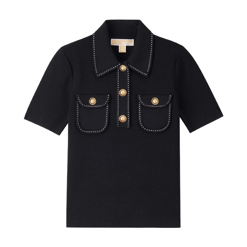 Женская футболка MICHAEL KORS Knit Polo (черная)