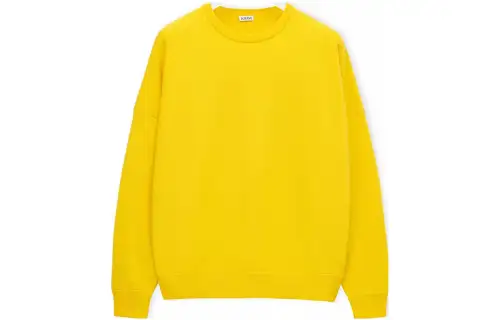 LOEWE Oversize Crew Neck Cashmere Sweater Yellow Lemon