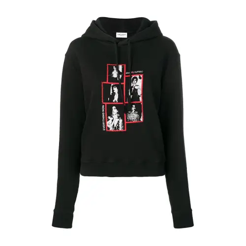 SAINT LAURENT Sweatshirts Women's Black Hooded Moderate
