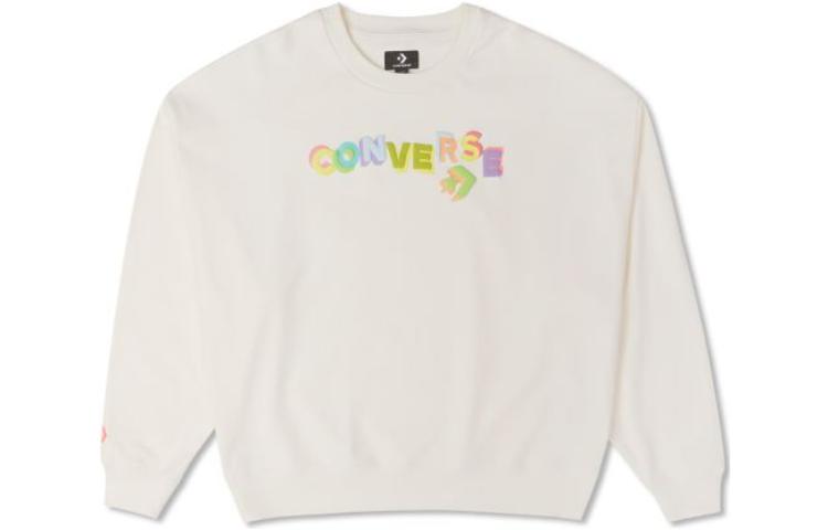 Converse Sweatshirts Women's Milk White Crew Neck Moderate Regular