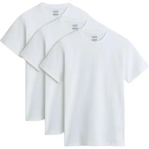 Vans Drop Shoulder Sleeve T Shirt Women's 3 Pack White