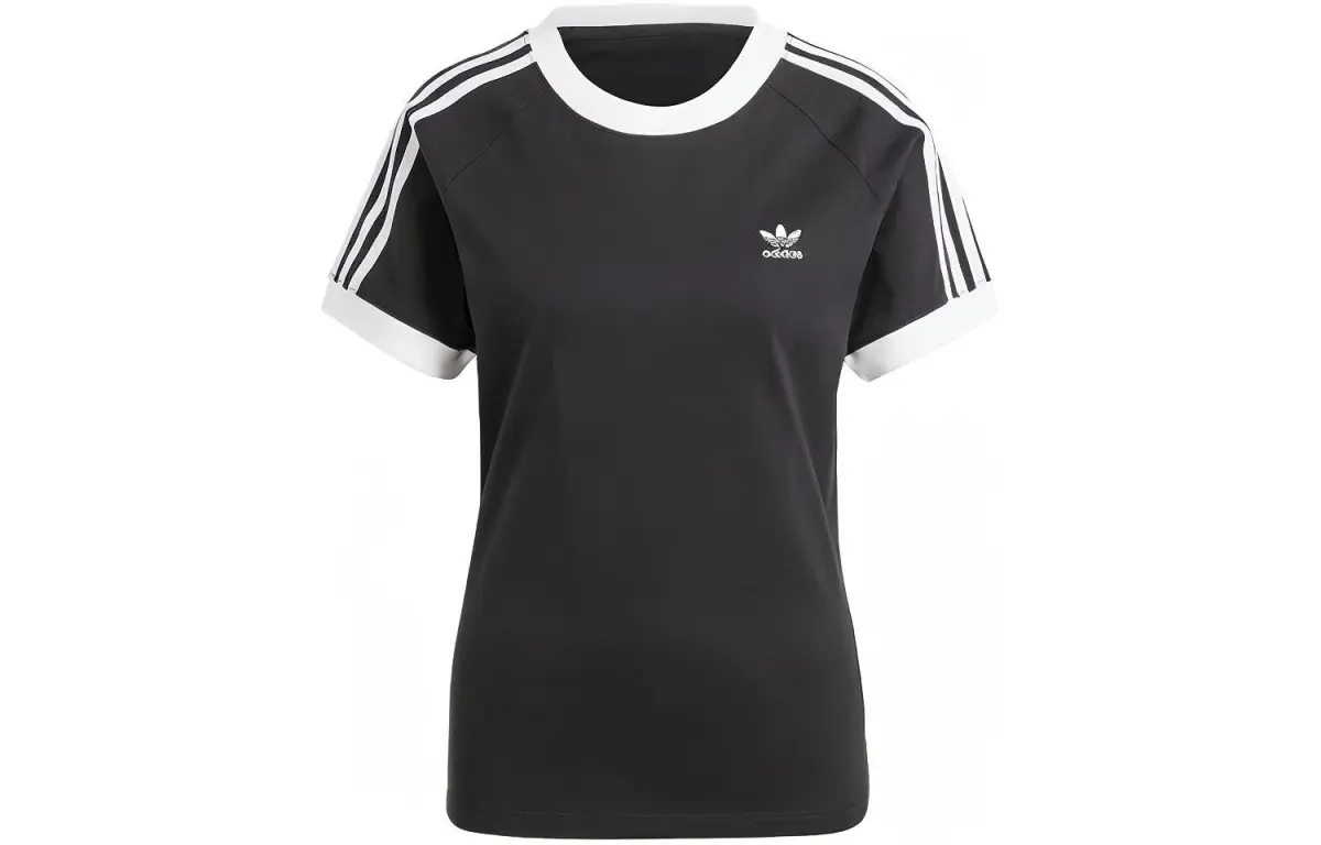 Adidas Originals T-Shirts Women's Black Crew Neck Moderate Straight Fit