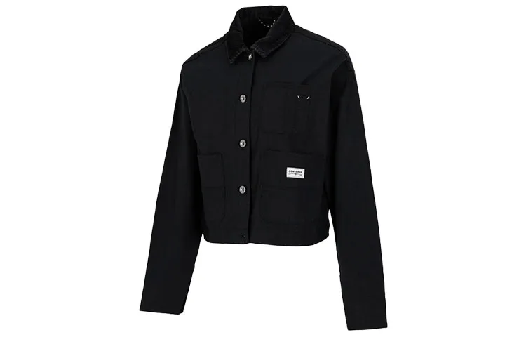 Converse Jackets Women's Black Lapel Moderate Workwear